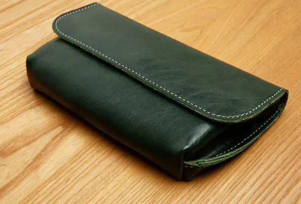 Genuine Leather Cute Long Slim Wallet Clutch Passport Wallet Purse For Women Girl
