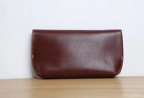 Genuine Leather Cute Long Slim Wallet Clutch Passport Wallet Purse For Women Girl