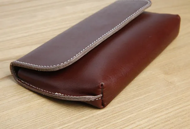 Genuine Leather Cute Long Slim Wallet Clutch Passport Wallet Purse For Women Girl