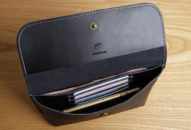 Genuine Leather Cute Long Slim Wallet Clutch Passport Wallet Purse For Women Girl