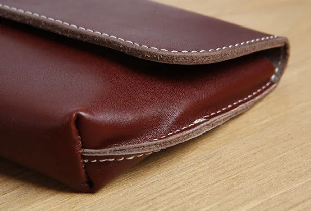 Genuine Leather Cute Long Slim Wallet Clutch Passport Wallet Purse For Women Girl