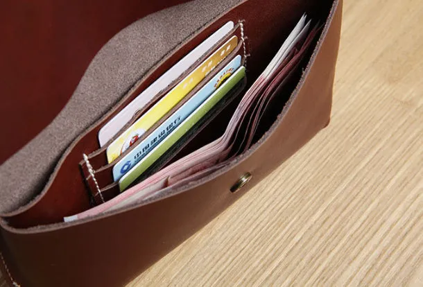 Genuine Leather Cute Long Slim Wallet Clutch Passport Wallet Purse For Women Girl