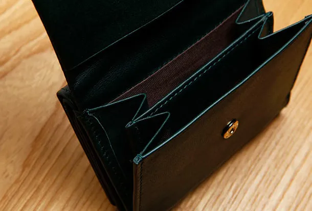 Genuine Leather Cute Slim billfold Trifold Wallet Card Holder Wallet Purse For Women Girl