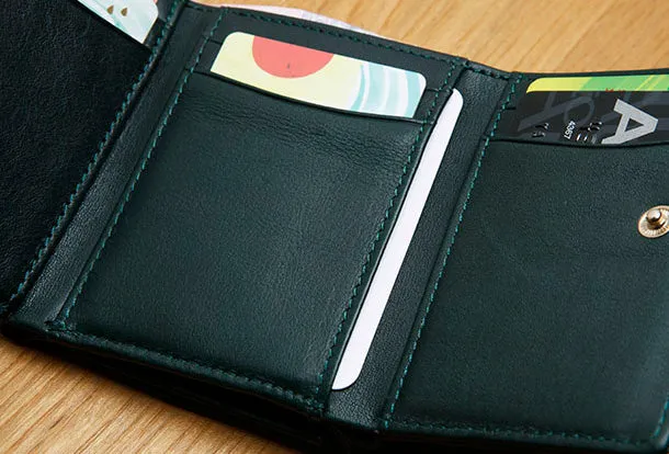 Genuine Leather Cute Slim billfold Trifold Wallet Card Holder Wallet Purse For Women Girl