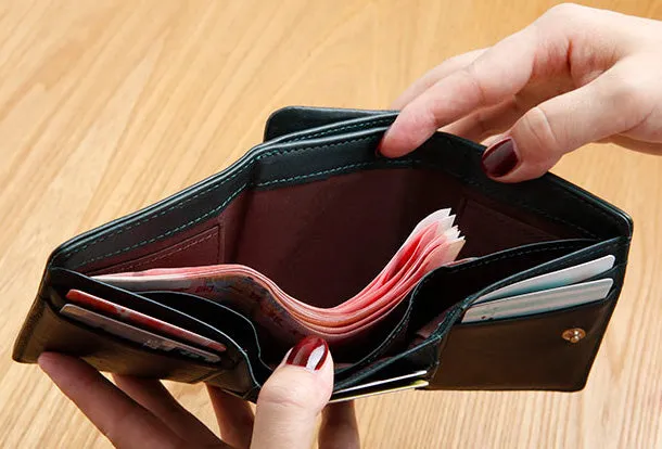 Genuine Leather Cute Slim billfold Trifold Wallet Card Holder Wallet Purse For Women Girl