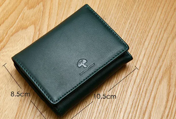 Genuine Leather Cute Slim billfold Trifold Wallet Card Holder Wallet Purse For Women Girl