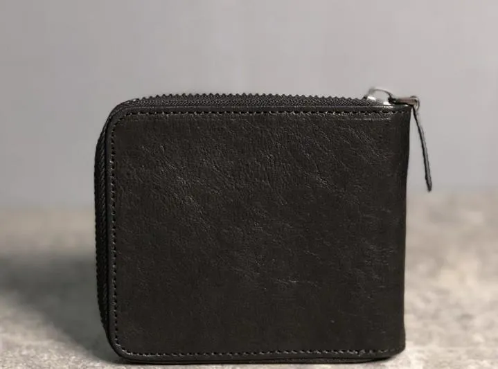 Genuine Leather Mens Cool billfold Leather Wallet Men Small Wallets Bifold for Men