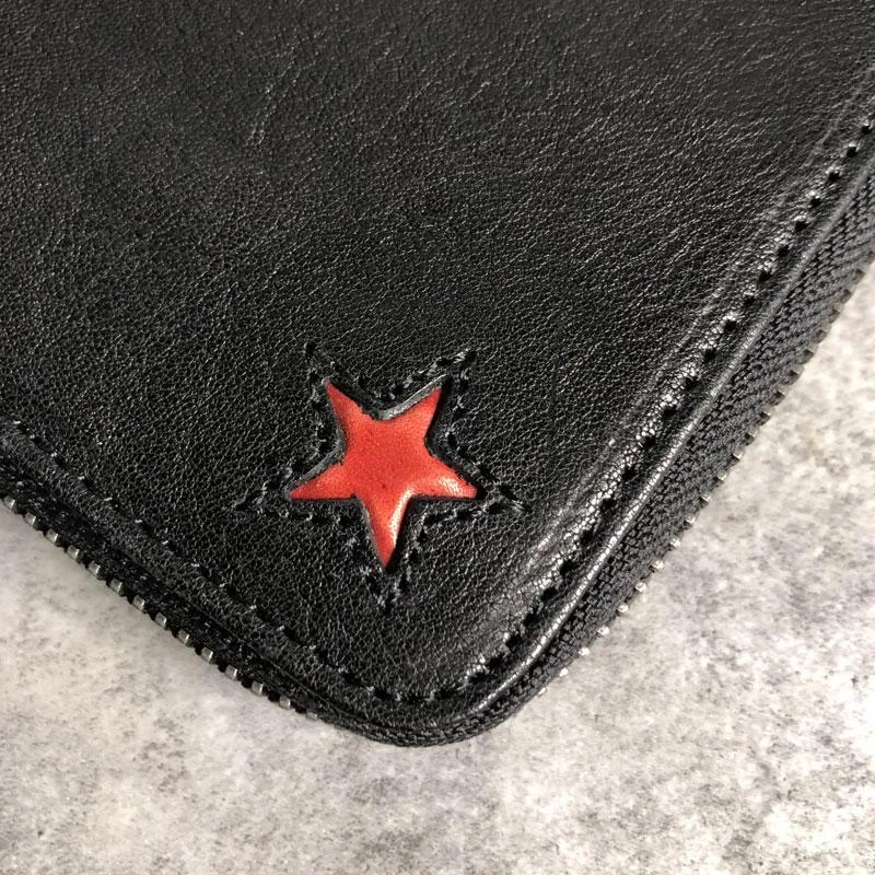 Genuine Leather Mens Cool billfold Leather Wallet Men Small Wallets Bifold for Men