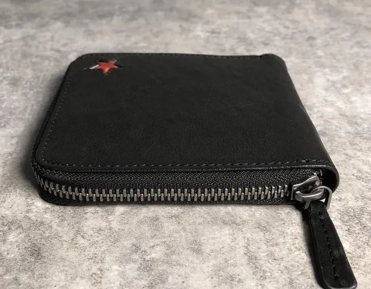 Genuine Leather Mens Cool billfold Leather Wallet Men Small Wallets Bifold for Men