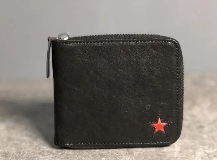 Genuine Leather Mens Cool billfold Leather Wallet Men Small Wallets Bifold for Men
