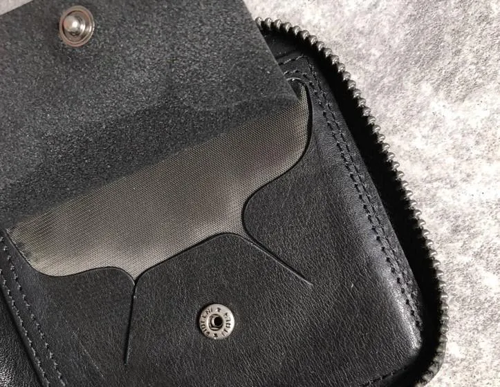 Genuine Leather Mens Cool billfold Leather Wallet Men Small Wallets Bifold for Men