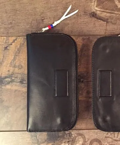 Genuine Leather Mens Cool billfold Long Leather Wallet Men Small Wallets Bifold for Men