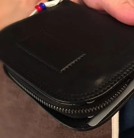 Genuine Leather Mens Cool billfold Long Leather Wallet Men Small Wallets Bifold for Men