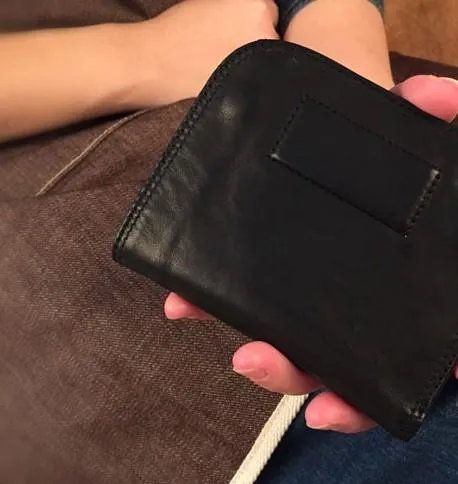 Genuine Leather Mens Cool billfold Long Leather Wallet Men Small Wallets Bifold for Men