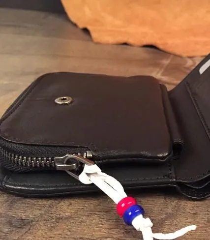Genuine Leather Mens Cool billfold Long Leather Wallet Men Small Wallets Bifold for Men