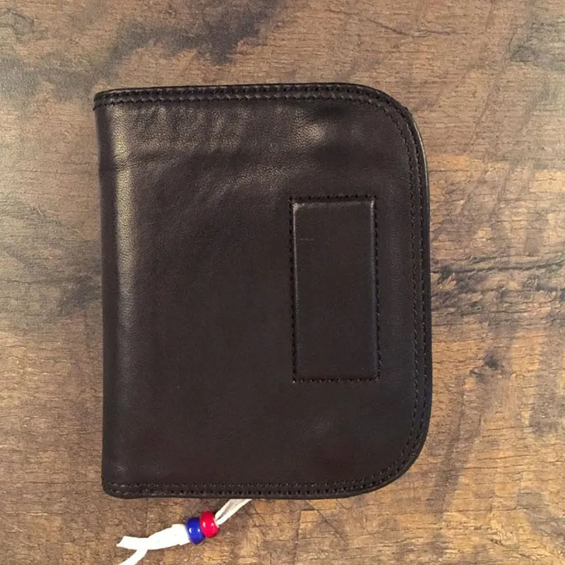 Genuine Leather Mens Cool billfold Long Leather Wallet Men Small Wallets Bifold for Men