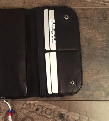 Genuine Leather Mens Cool billfold Long Leather Wallet Men Small Wallets Bifold for Men