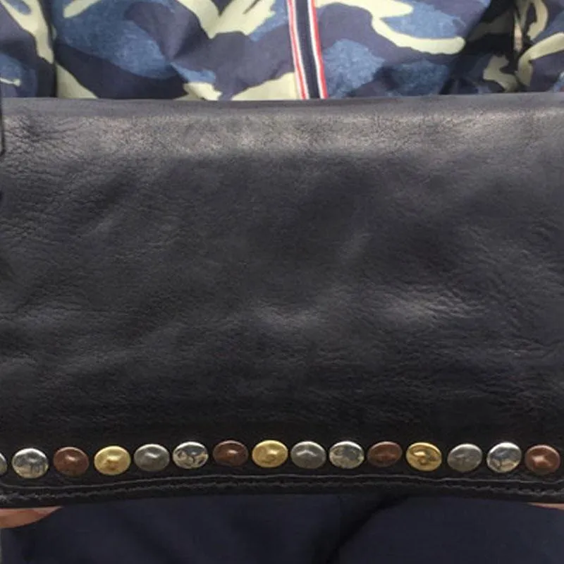 Genuine Leather Mens Cool Long Leather Wallet Biker Wallet Zipper Clutch Wallet for Men