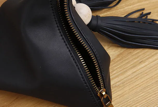 Genuine Leather Trigone Coin Key Wallet Zipper Clutch Wallet Triangle Coin Change Wallet Purse For Women