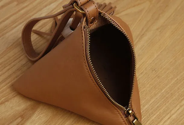 Genuine Leather Trigone Coin Key Wallet Zipper Clutch Wallet Triangle Coin Change Wallet Purse For Women