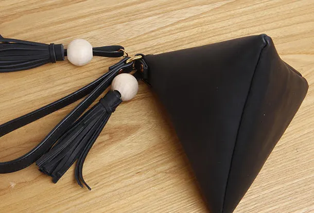 Genuine Leather Trigone Coin Key Wallet Zipper Clutch Wallet Triangle Coin Change Wallet Purse For Women