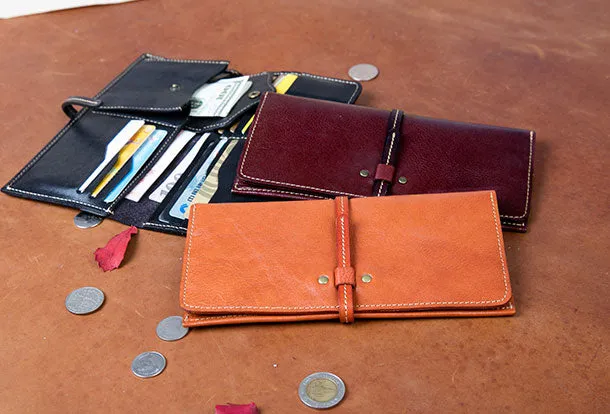 Genuine Leather Wallet Long Leather Wallet Befold Wallet For Men Women