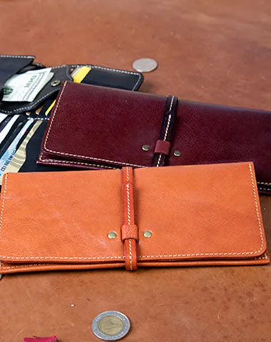 Genuine Leather Wallet Long Leather Wallet Befold Wallet For Men Women