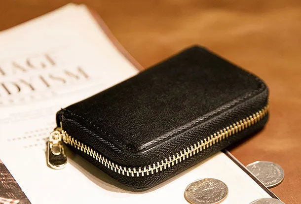 Genuine Leather Wallet Zipper Cards Wallet billfold Leather Wallet Befold Wallet For Men Women