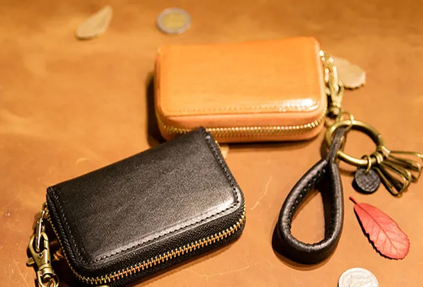 Genuine Leather Wallet Zipper Cards Wallet billfold Leather Wallet Befold Wallet For Men Women