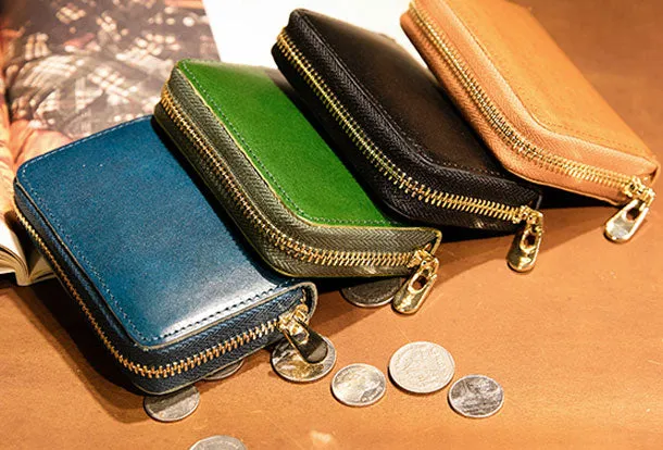 Genuine Leather Wallet Zipper Cards Wallet billfold Leather Wallet Befold Wallet For Men Women