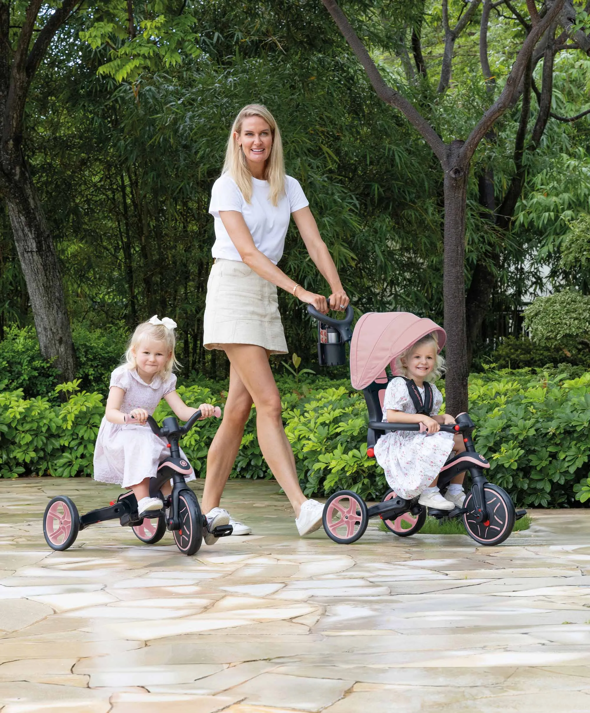 Globber Explorer Foldable 4-in-1 Trike - Pastel Pink