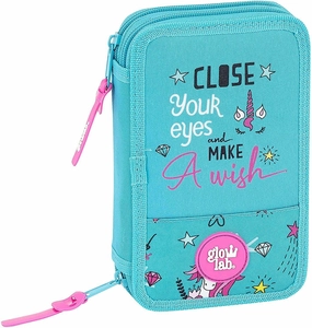 Glowlab Dreams Double Pencil Case Set With 28 Pieces