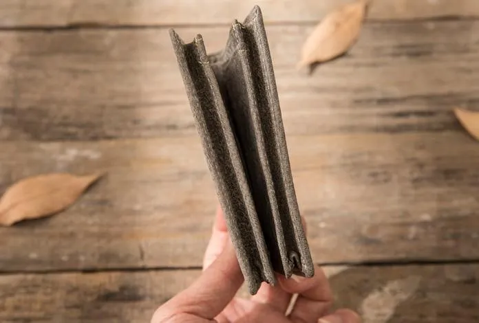 Gray Cool Leather Mens Small Wallet Bifold Vintage Slim billfold Wallet for Men