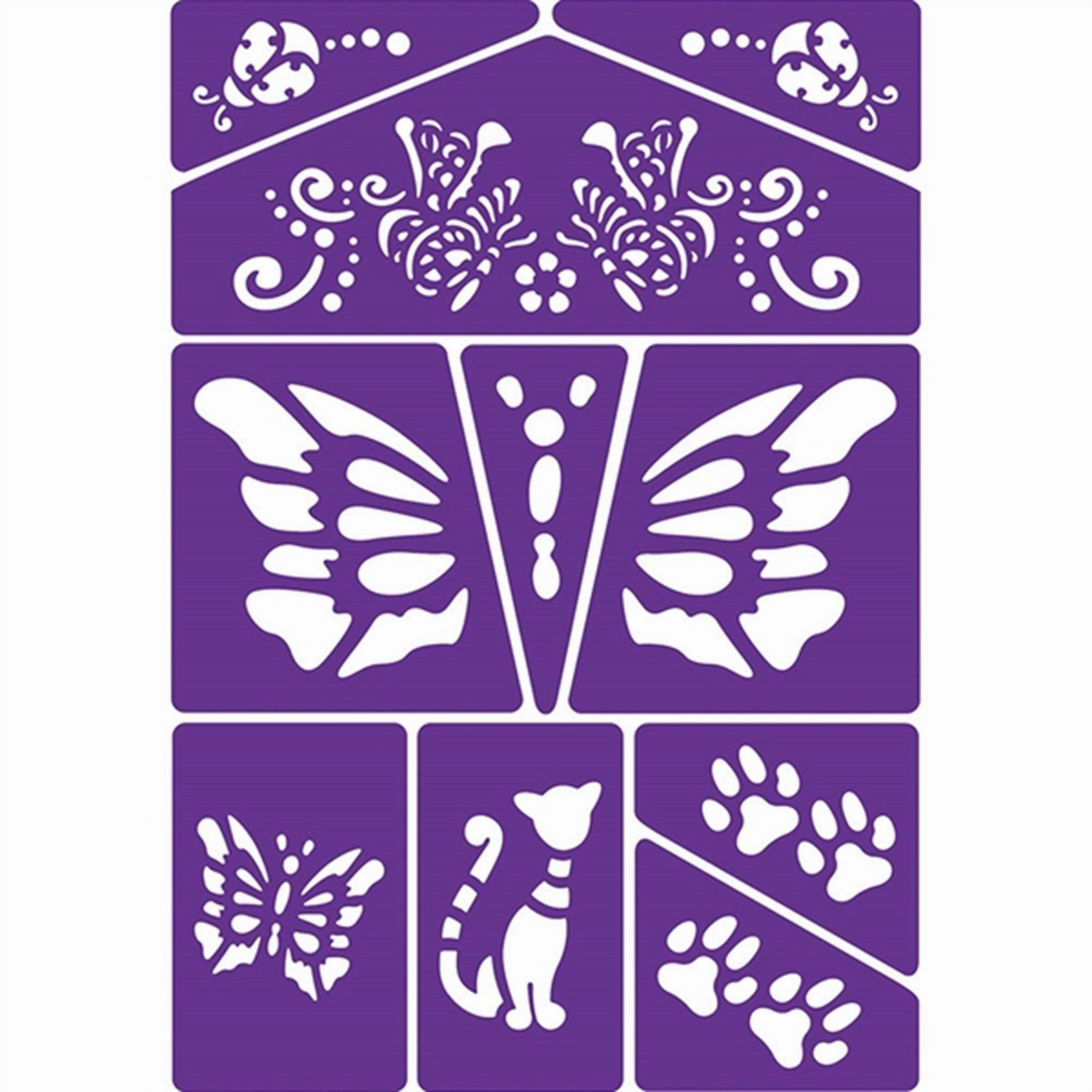 Grim'tout Stencil Cat and Butterflies