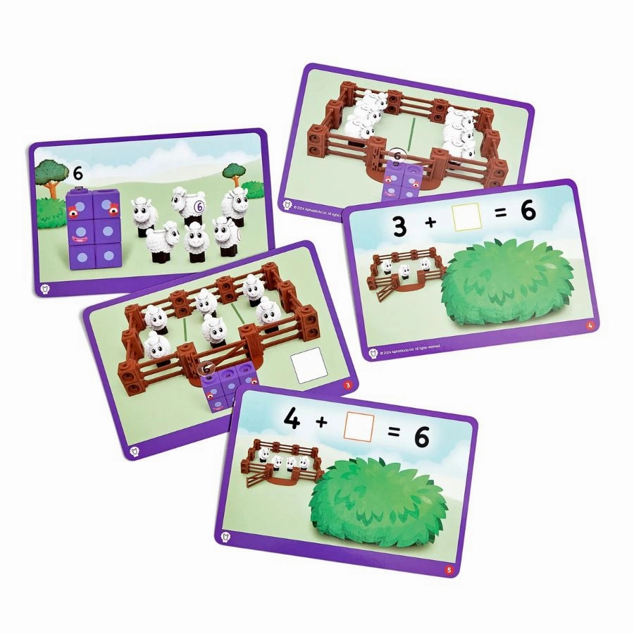 hand2mind - MathLink Cubes Activity Set Numberblocks Sheep Farm