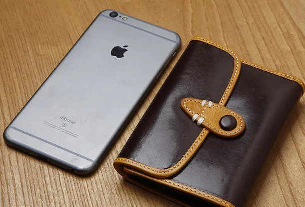 Handamde Leather Cute billfold Long Slim Wallet Bifold Clutch Cards Wallet Purse For Women Girl