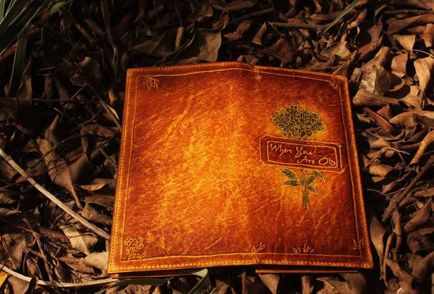 Handcraft vintage distress floral leather hand dyed long wallet for women girl lady
