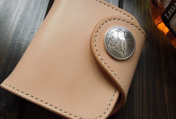 Handmade biker wallet trucker wallet Small chain wallet leather leather billfold wallet for men