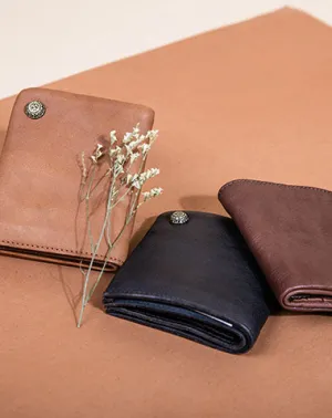 Handmade billfold Leather Wallet Befold Wallet For Men Women