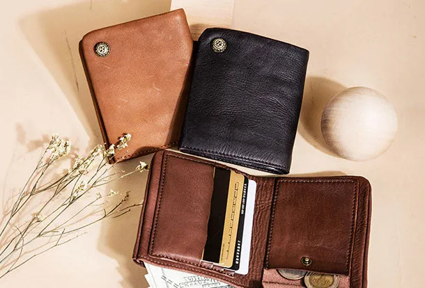 Handmade billfold Leather Wallet Befold Wallet For Men Women