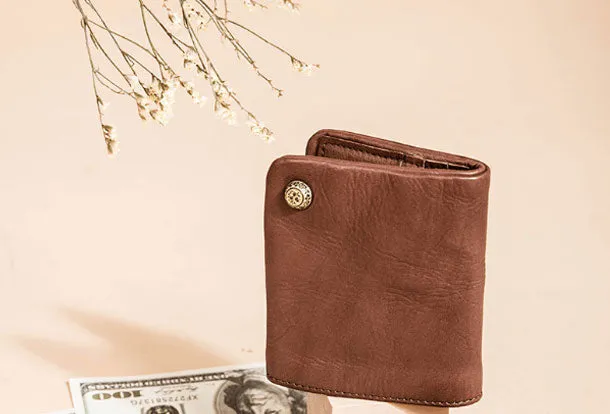 Handmade billfold Leather Wallet Befold Wallet For Men Women