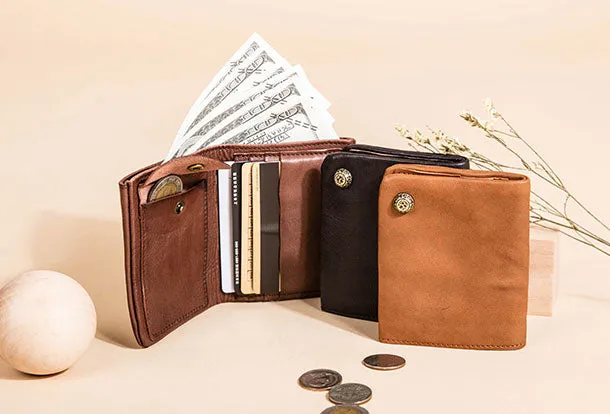 Handmade billfold Leather Wallet Befold Wallet For Men Women
