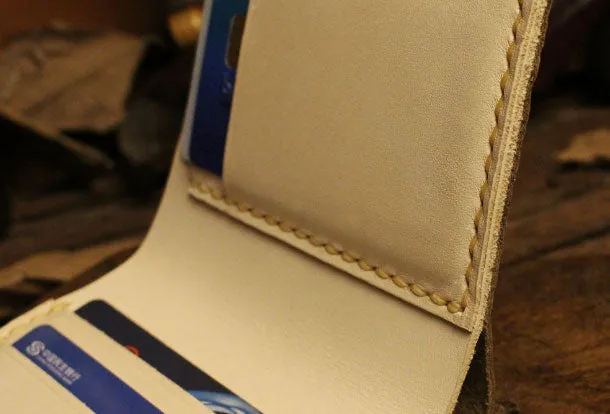 Handmade billfold leather wallet purse leather billfold wallet for men women