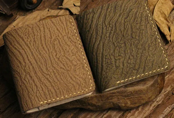 Handmade billfold leather wallet purse leather billfold wallet for men women