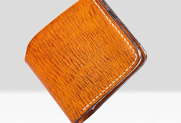 Handmade billfold wallet leather men blue green vintage wallet for men