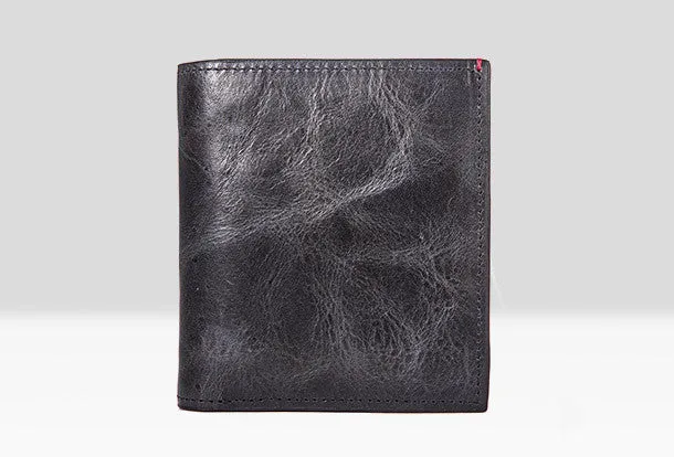 Handmade billfold wallet leather men zip multi cards vintage wallet for men