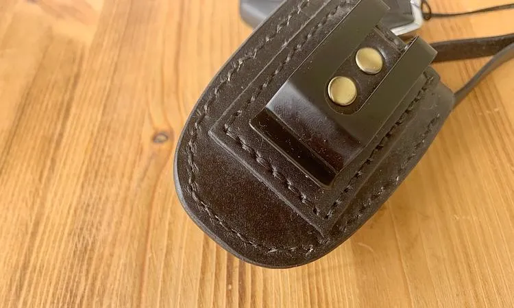 Handmade Black Leather Mens Citroen DS Car Key Case Beige Regal Car Key Holder with Belt Loop/Belt Clip