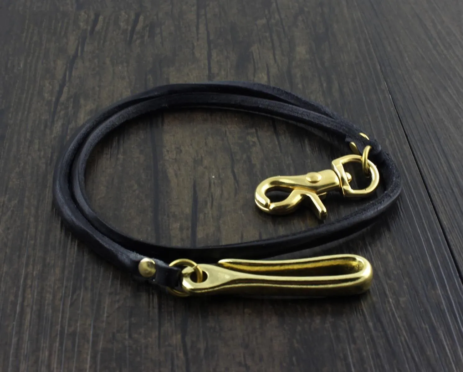 Handmade Black Leather Men's Long Biker Wallet Chain Wallet Long Biker Chain Wallet For Men