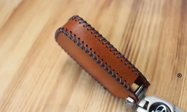 Handmade Brown Leather TOYOTA Highlander Mens Car Key Case TOYOTA Car Key Holder