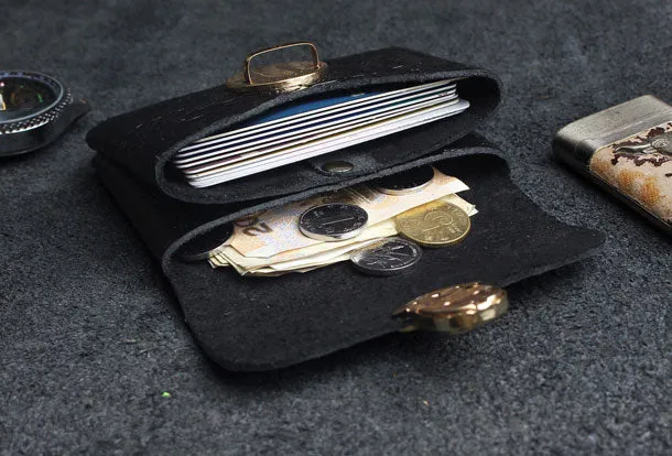 Handmade card leather change coin wallet flowral leather billfold wallet for men women